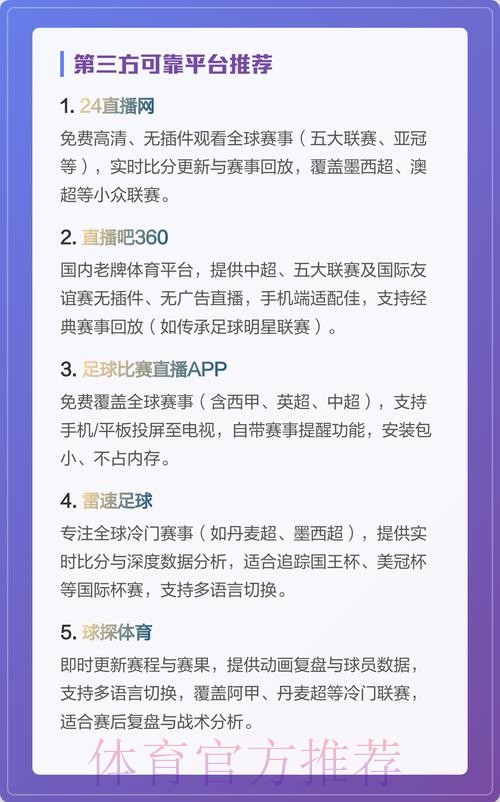 全方位解析世界杯直播平台的多样选择
